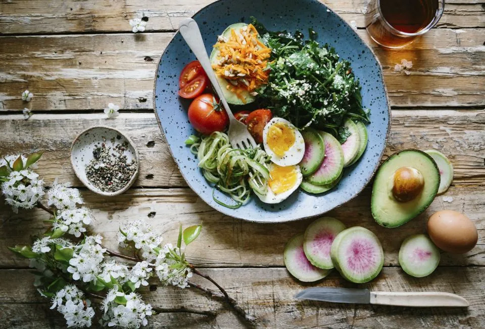 A bowl of fresh vegetables and a healthy balanced meal